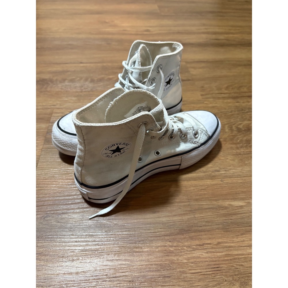 Converse Chuck Taylor All Star Platform High Top White Canvas Sneakers Size 3
